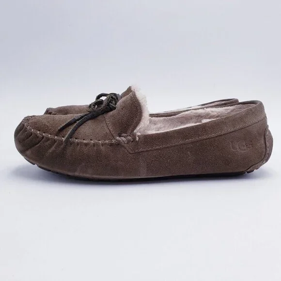 UGG Men's Size 11 Corvin Loafer Moccasin‎ Slippers Tan Suede DRY LEAF Slip On